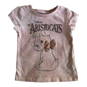 🐾 Custom Bleach Dyed Disney Aristocats Toddler Tee – Girls Size 2T
